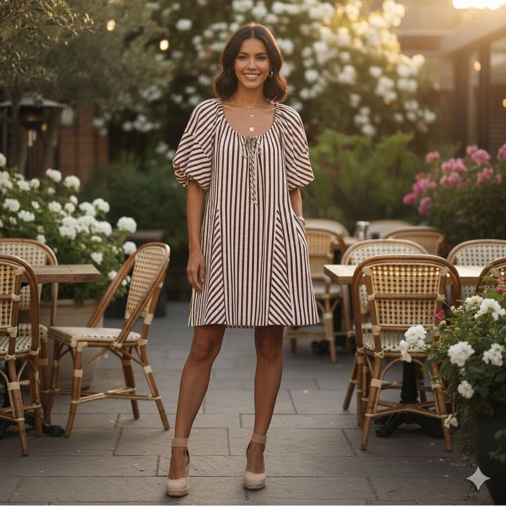 Greylin Sierra Stripe Easy Shift Dress Pump Friendly One Size NWT Casual Vacay